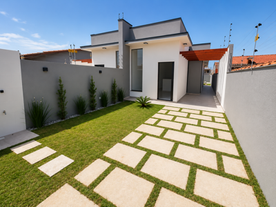 Casa - Térrea com piscina com 2 quartos (sendo 1 suite(s)) a 300,00 metros praia.